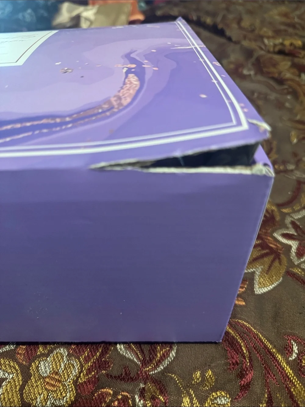 Purple Bath Gift Set Basket w/ Bath Bomb, Scented Candle & Marbled Bar Soap